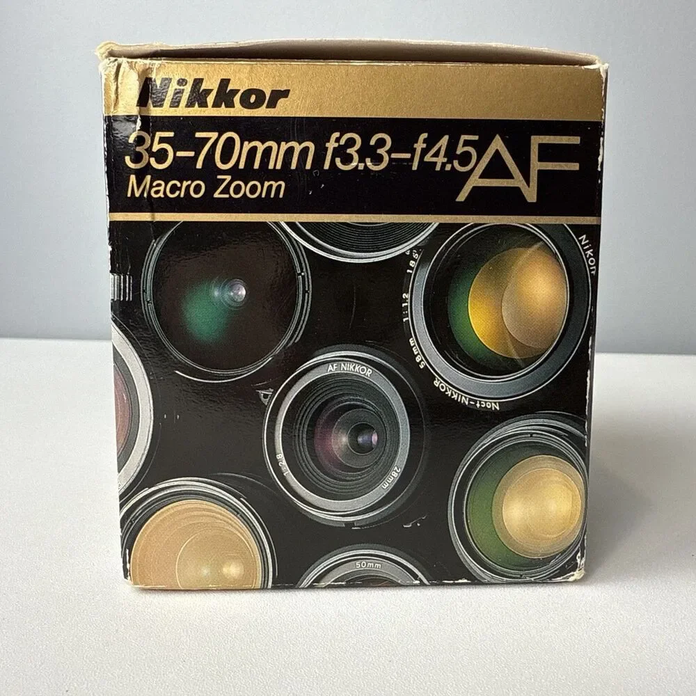 Nikon AF NIKKOR 35-70mm Macro f/3.3-4.5 Autofocus Camera Lens w/Box Caps Papers